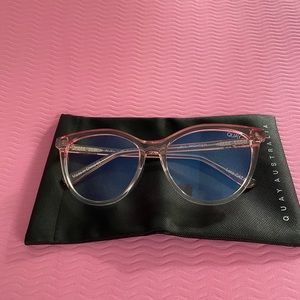 Quay all nighter blue light glasses pink and clear